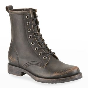 Frye Veronica Rustic Leather Combat Boots